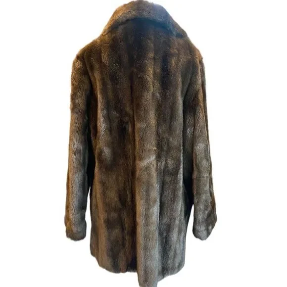 ✨TRENDING✨ Vintage Diamonte Tissavel Faux Fur Coat Made in France Women's L - Picture 2 of 9